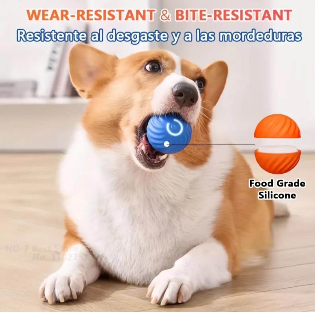 New Battery Operated Dog Toy Ball. Active Rolling Ball for Dogs Blue Ball Whit Orange Replace Shell. Interactive Dog Ball for Small Dogs. Vibrating Dog Ball Rechargeable Automatic Dog Toy