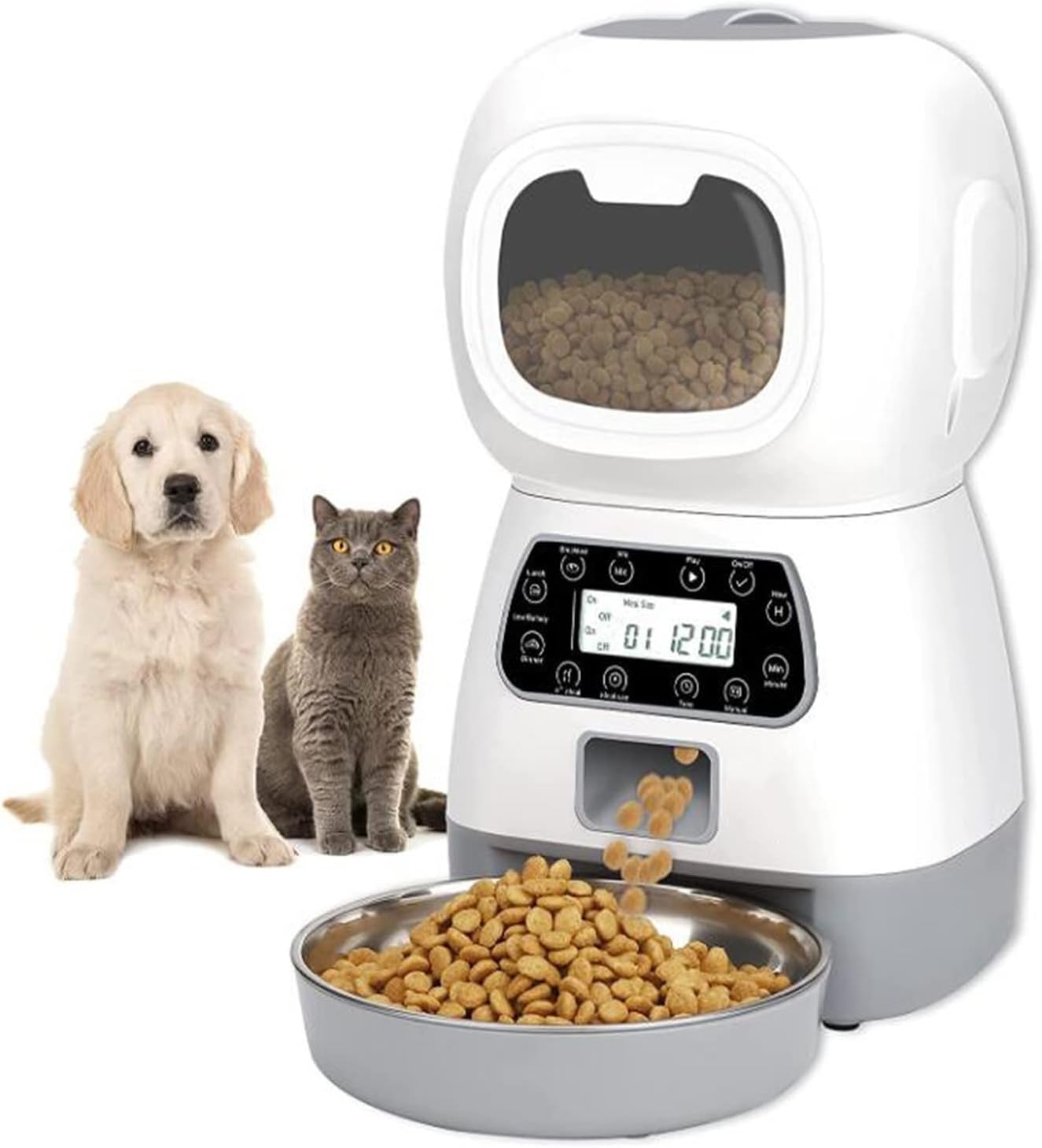 3.5L Automatic Pet Feeder Smart Food Dispenser for Cats Dogs Timer Stainless Steel Bowl Auto Dog Cat Pet Feeding Pet Supplies