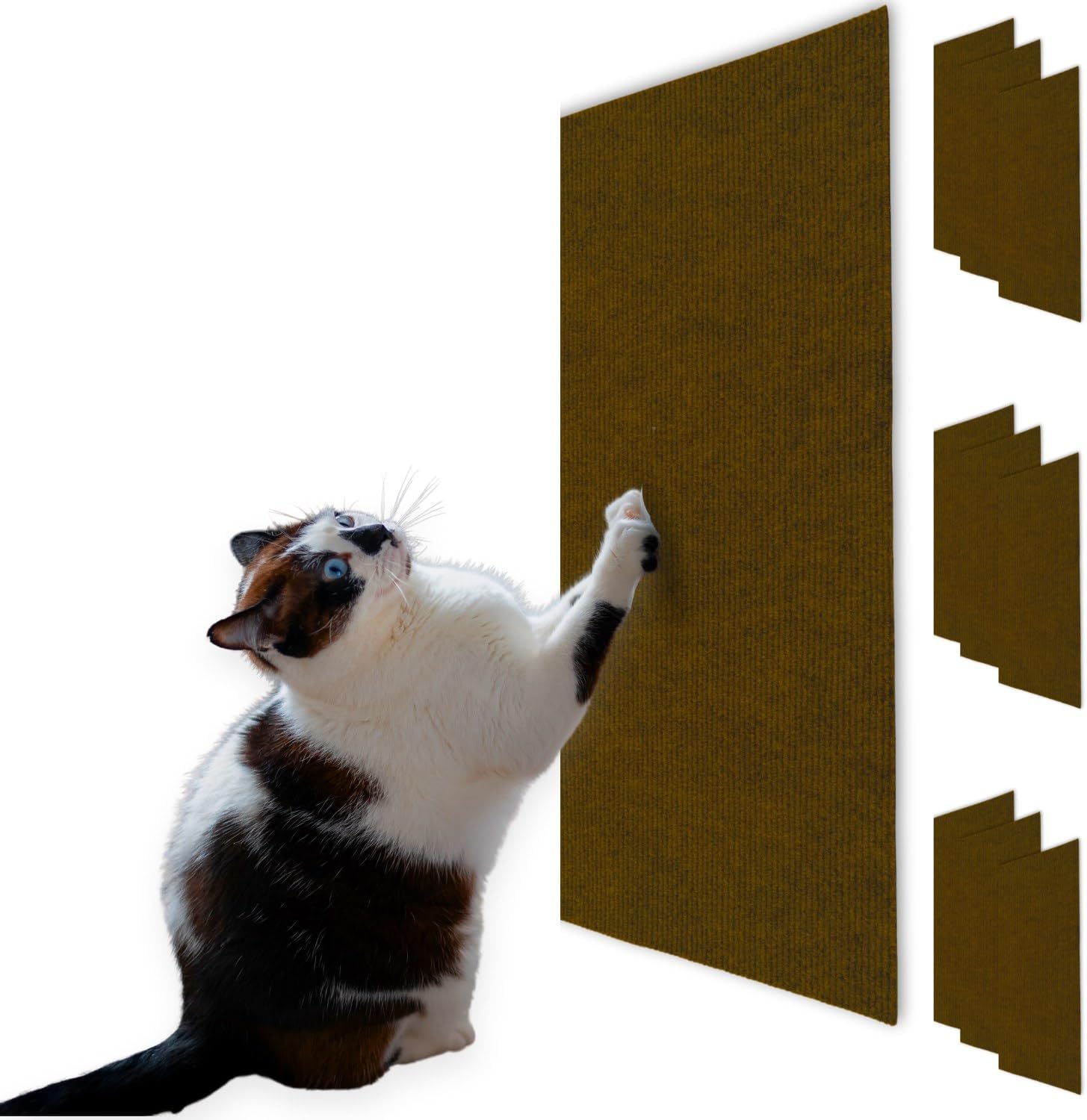 Cat Scratch Mat (3 Pack), 23.6’’ X 11.8’’ Cat Wall Stracther, Versatile Self-Adhesive Replacement Easy Use for Cat Trees, Cat Wall Furniture, Scratching Posts, and Couch Protection (Beige)