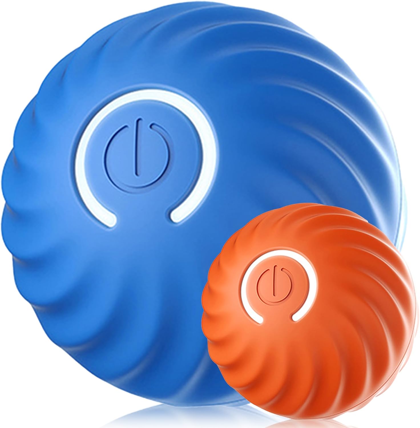 New Battery Operated Dog Toy Ball. Active Rolling Ball for Dogs Blue Ball Whit Orange Replace Shell. Interactive Dog Ball for Small Dogs. Vibrating Dog Ball Rechargeable Automatic Dog Toy