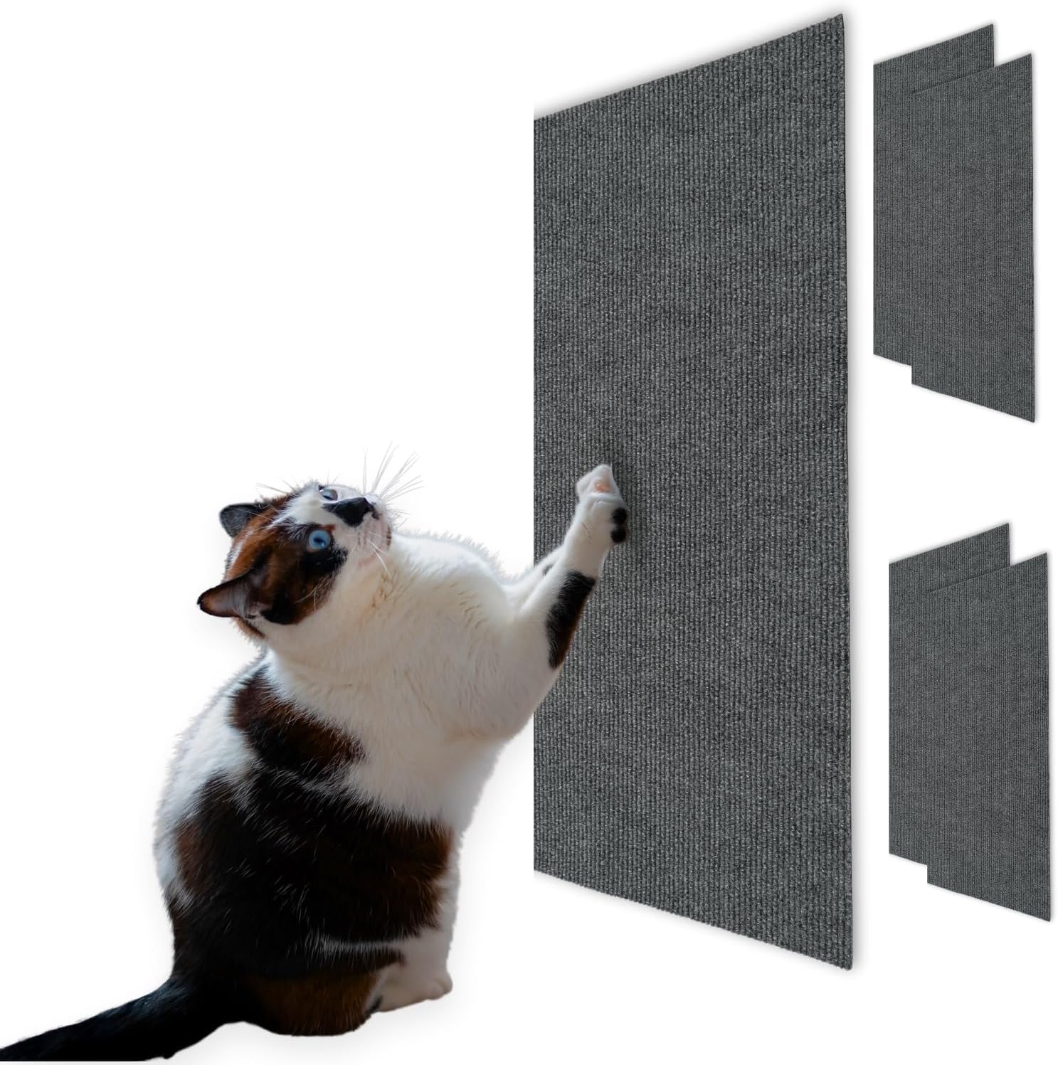 Cat Scratch Mat (3 Pack), 23.6’’ X 11.8’’ Cat Wall Stracther, Versatile Self-Adhesive Replacement Easy Use for Cat Trees, Cat Wall Furniture, Scratching Posts, and Couch Protection (Beige)