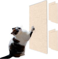 Cat Scratch Mat (3 Pack), 23.6’’ X 11.8’’ Cat Wall Stracther, Versatile Self-Adhesive Replacement Easy Use for Cat Trees, Cat Wall Furniture, Scratching Posts, and Couch Protection (Beige)