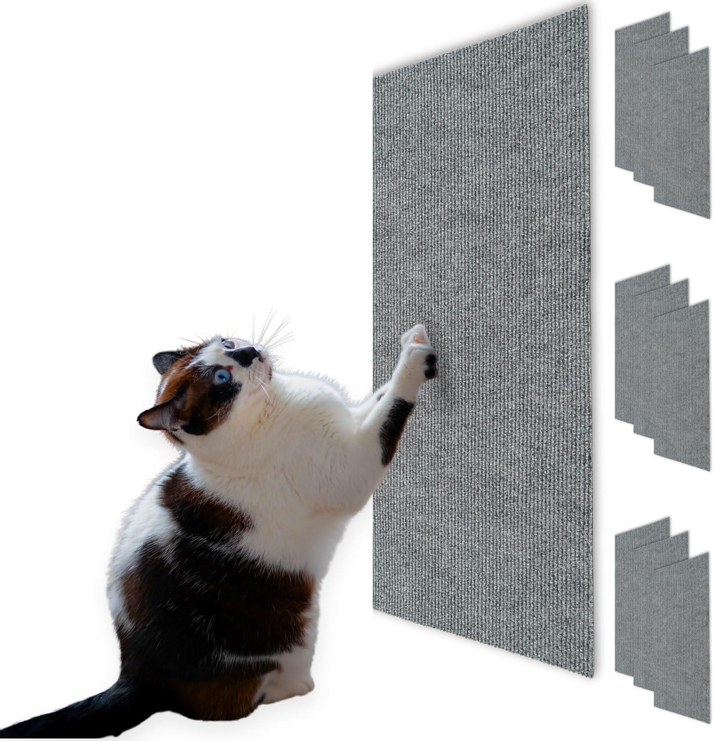 Cat Scratch Mat (3 Pack), 23.6’’ X 11.8’’ Cat Wall Stracther, Versatile Self-Adhesive Replacement Easy Use for Cat Trees, Cat Wall Furniture, Scratching Posts, and Couch Protection (Beige)