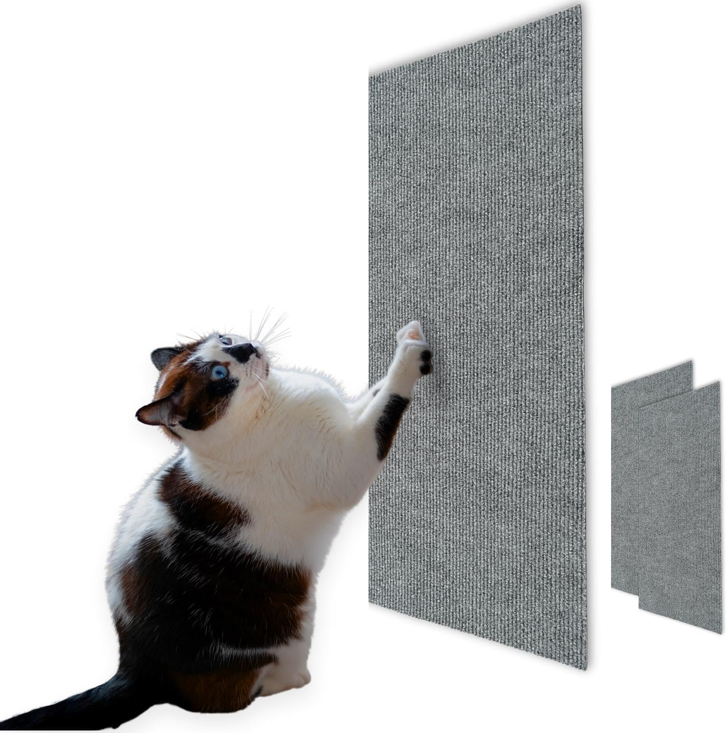 Cat Scratch Mat (3 Pack), 23.6’’ X 11.8’’ Cat Wall Stracther, Versatile Self-Adhesive Replacement Easy Use for Cat Trees, Cat Wall Furniture, Scratching Posts, and Couch Protection (Beige)