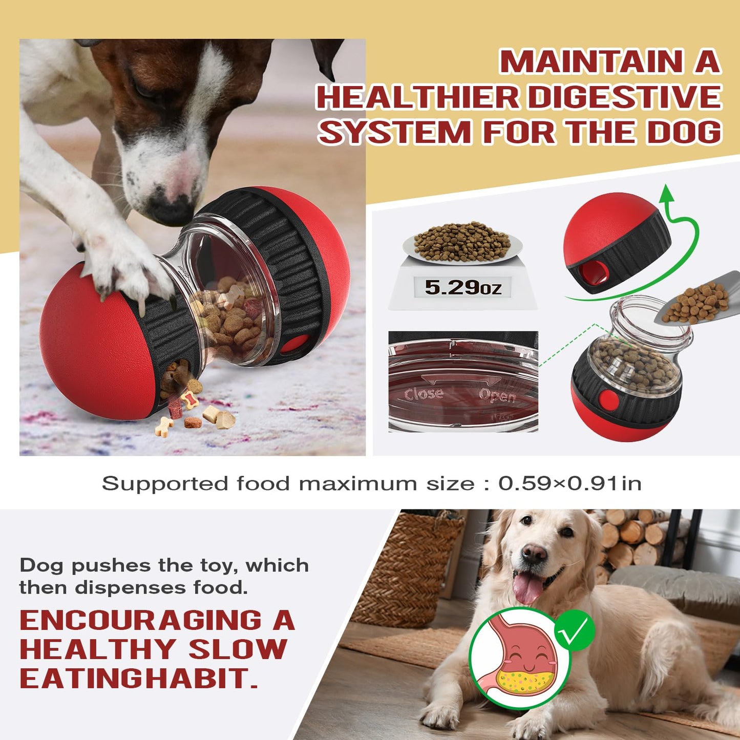 Interactive Dog Treat Puzzle Toy